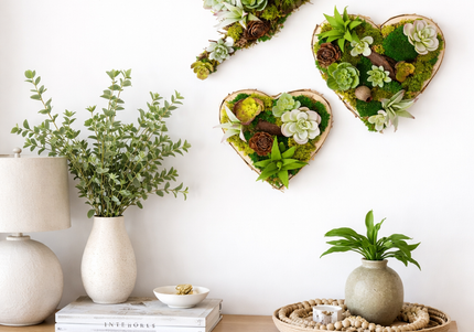 Set 3 tablouri decorative „Green Heart”