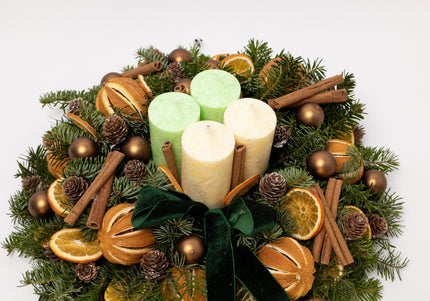 Aranjament Crăciun Advent "Citrus Joy" din brad Nobilis