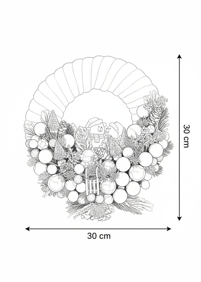 Coroniță Crăciun "Pink Pastel Bears" cu Bază Catifea