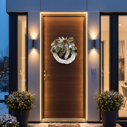 Coroniță Crăciun "Nature's Harmony" pe Lemn Împletit