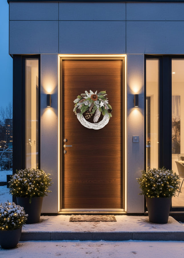 Coroniță Crăciun "Nature's Harmony" pe Lemn Împletit