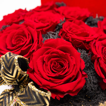 Aranjament Inimă Lux 9 Trandafiri Criogenați Roșii