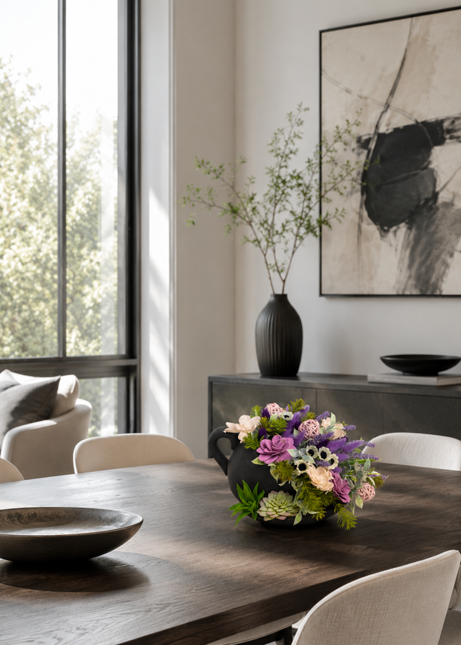 Aranjament floral „Lavender Charm” – compoziție în vas decorativ