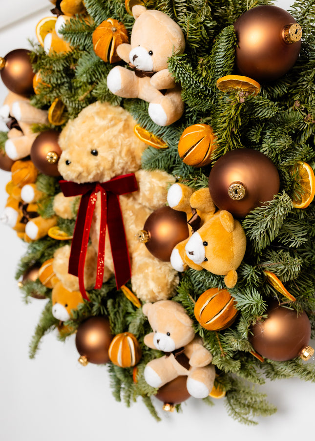 Coroniță de Crăciun Gigant „Teddy Bear’s Winter Hug”