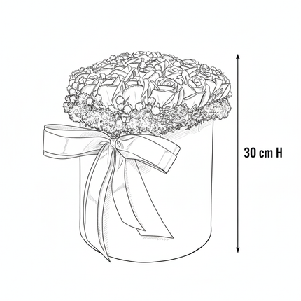 Aranjament Lux Trandafiri Săpun Roșii, Cutie Catifea