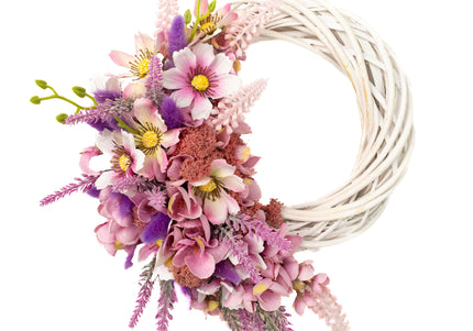 Coroniță din Răchită Albă „Blush Willow & Lavender Crescent”