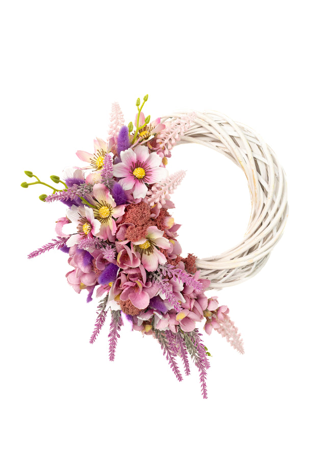 Coroniță din Răchită Albă „Blush Willow & Lavender Crescent”