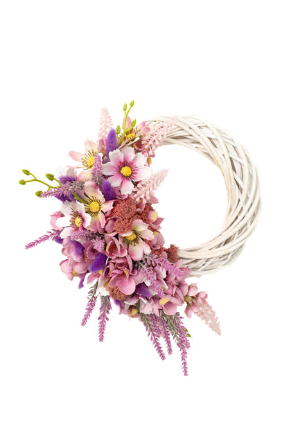 Coroniță din Răchită Albă „Blush Willow & Lavender Crescent”