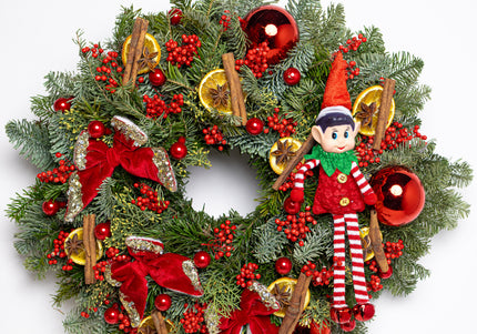 Coroniță de Crăciun Artizanală „The Elf’s Festive Welcome”