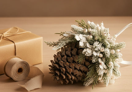 Ornament de Crăciun Premium „Frosty White Pinecone”
