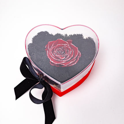 Aranjament de Lux "Ruby Heart Sparkle" cu Trandafir Criogenat