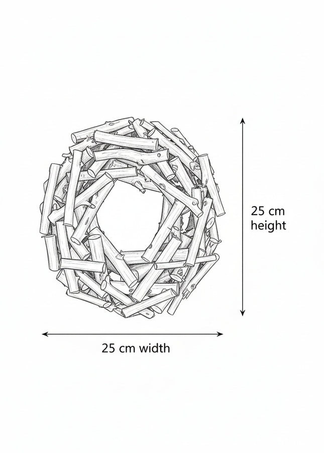 Coroniță Rustică din Lemn Natural – Bază Decorativă Manuală pentru Aranjamente de Casă