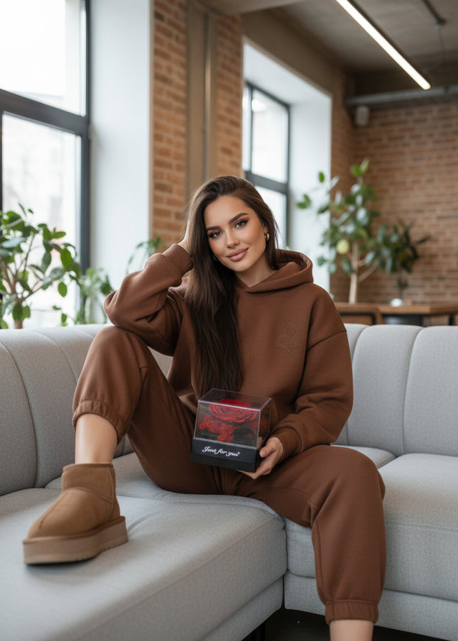 Trandafir Criogenat Roșu Gigant în Cutie Acrilică cu Pană & Mesaj