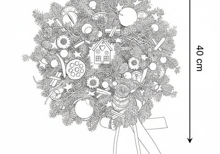 Coroniță Crăciun "Artisan Red Cabin" Mix Brad Natural