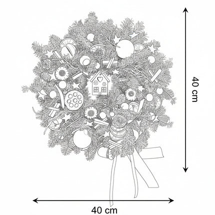 Coroniță Crăciun "Artisan Red Cabin" Mix Brad Natural