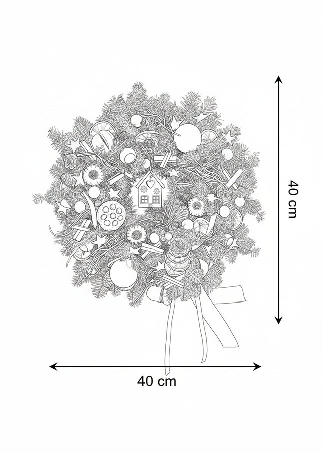 Coroniță Crăciun "Artisan Red Cabin" Mix Brad Natural