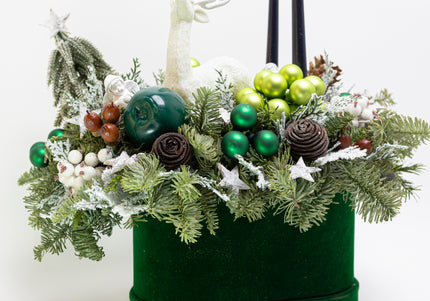 Aranjament Festiv „Emerald Forest & White Deer”