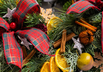 Coroniță Crăciun "Traditional Tartan" din Brad Nobilis