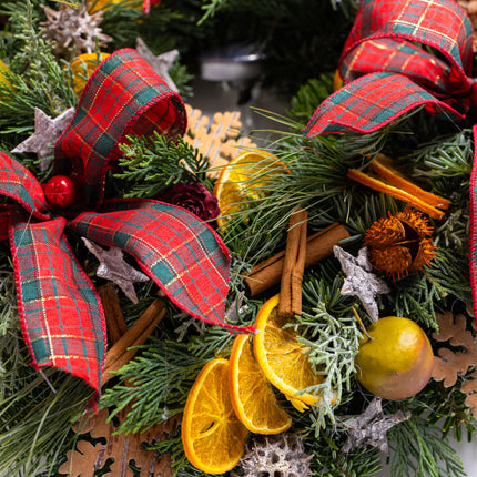 Coroniță Crăciun "Traditional Tartan" din Brad Nobilis