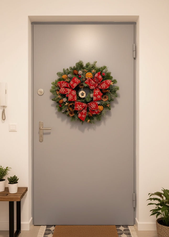 Coroniță Crăciun "Starry Red Joy" din Brad Nobilis