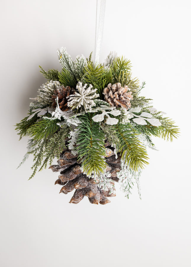 Ornament de Crăciun Premium „Snowy Giant Pinecone”