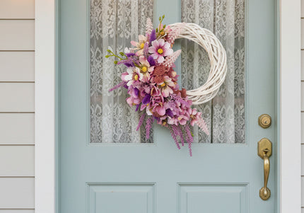 Coroniță din Răchită Albă „Blush Willow & Lavender Crescent”
