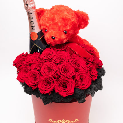 Aranjament de Lux „Eternal Crimson” cu Moët și Catifea