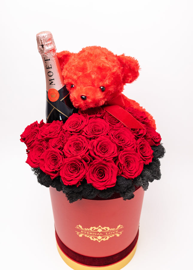 Aranjament de Lux „Eternal Crimson” cu Moët și Catifea