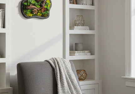 Tablou Biophilic „Amazonian Flow” – Panou Decorativ Handmade cu Formă Organică, Mușchi Stabilizat și Relief Sculptural