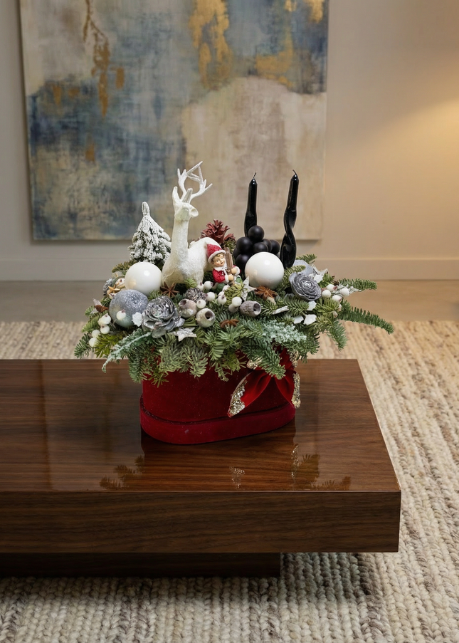 Aranjament Festiv „Nordic Frost & Velvet Cerf”