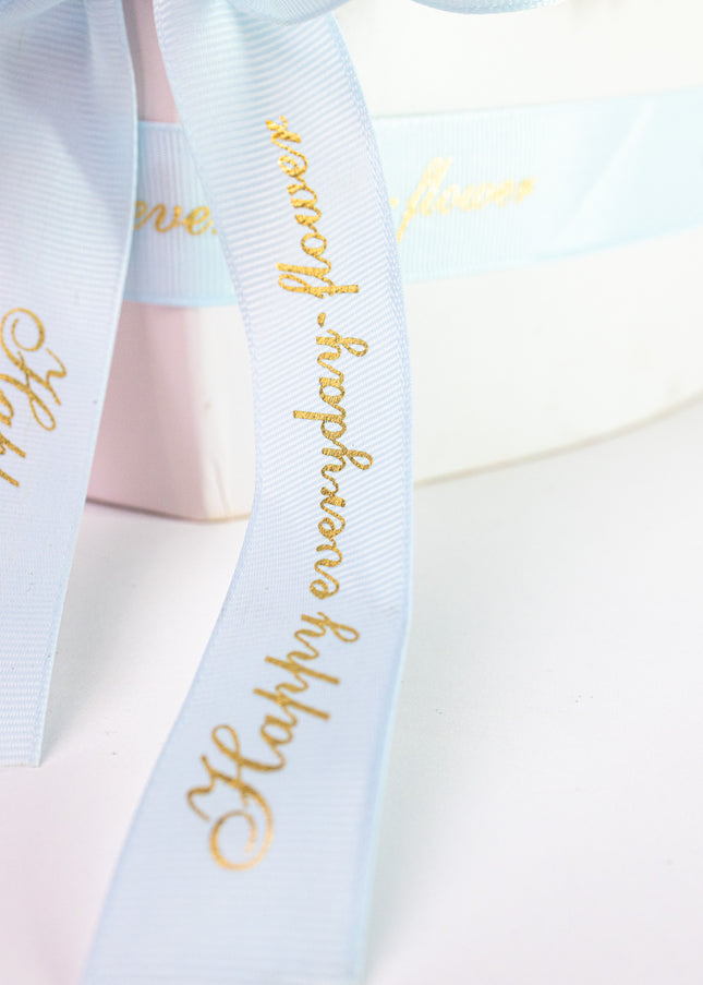 Aranjament Inimă Lux Trandafiri Roz-Albastru & Ursuleț