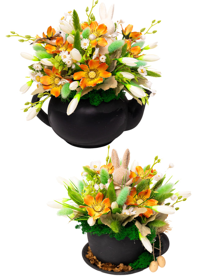 Set de Paște „Spring Duo” – aranjamente florale Sunny Bunny Pot & Spring Teapot