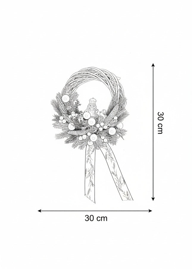 Coroniță Crăciun "Pastel Nutcracker" pe Lemn Împletit