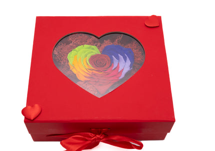 Aranjament de Lux „Rainbow Serenity” cu Trandafir Etern