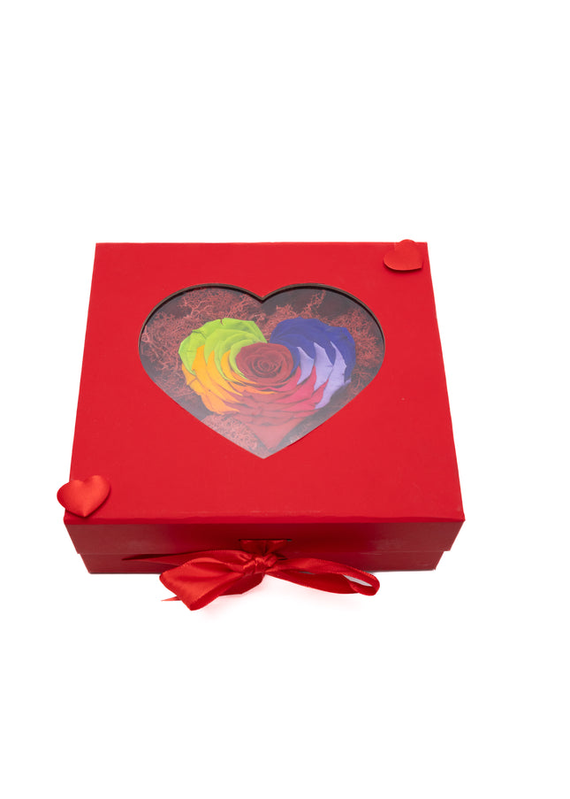 Aranjament de Lux „Rainbow Serenity” cu Trandafir Etern