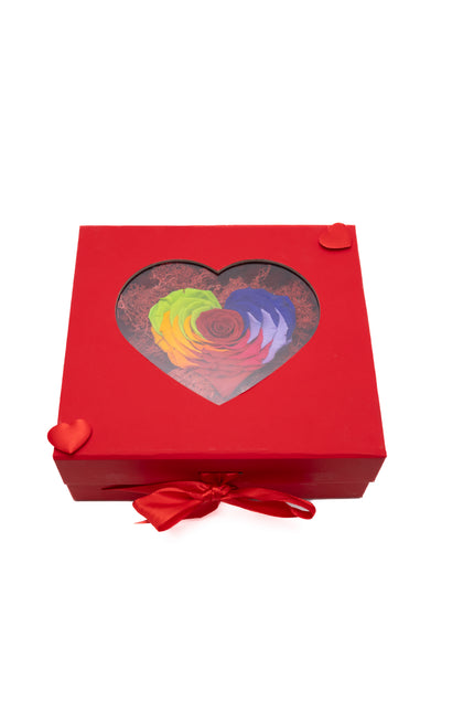 Aranjament de Lux „Rainbow Serenity” cu Trandafir Etern