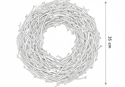 Coroniță din Răchită Vopsită Gri Silver – Bază Aranjament Floral Rustic-Modern