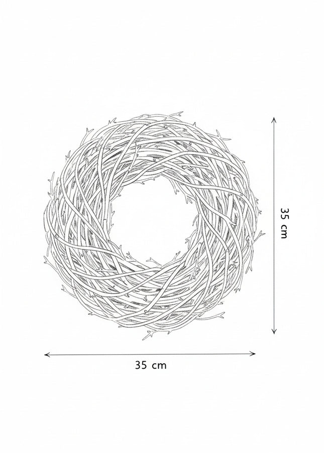 Coroniță din Răchită Vopsită Gri Silver – Bază Aranjament Floral Rustic-Modern