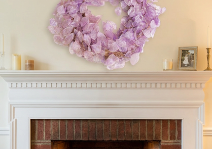Coroniță Decorativă din Lunaria Mov – Aranjament Natural din Plante Uscate