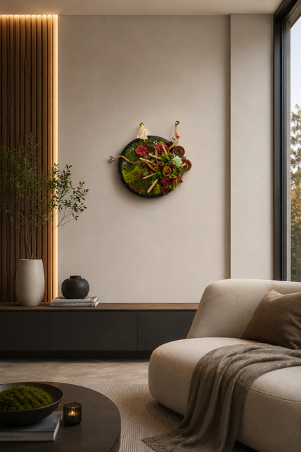 Tablou decorativ „Botanical Harmony” – Compoziție florală naturală